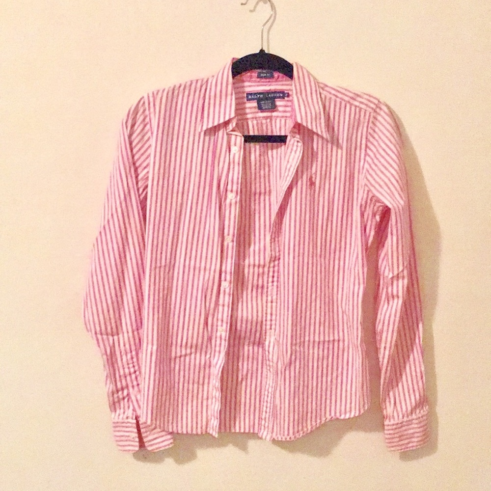 Ralph Lauren slim fit shirt! Pink Stripes!